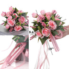 Rosas artificiales de 9" para bodas y eventos - Marfil