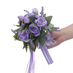 Rosas artificiales de 9" para bodas y eventos - Morado