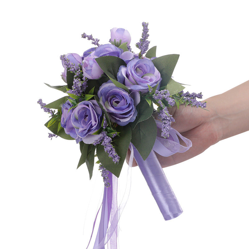 Rosas artificiales de 9" para bodas y eventos - Morado