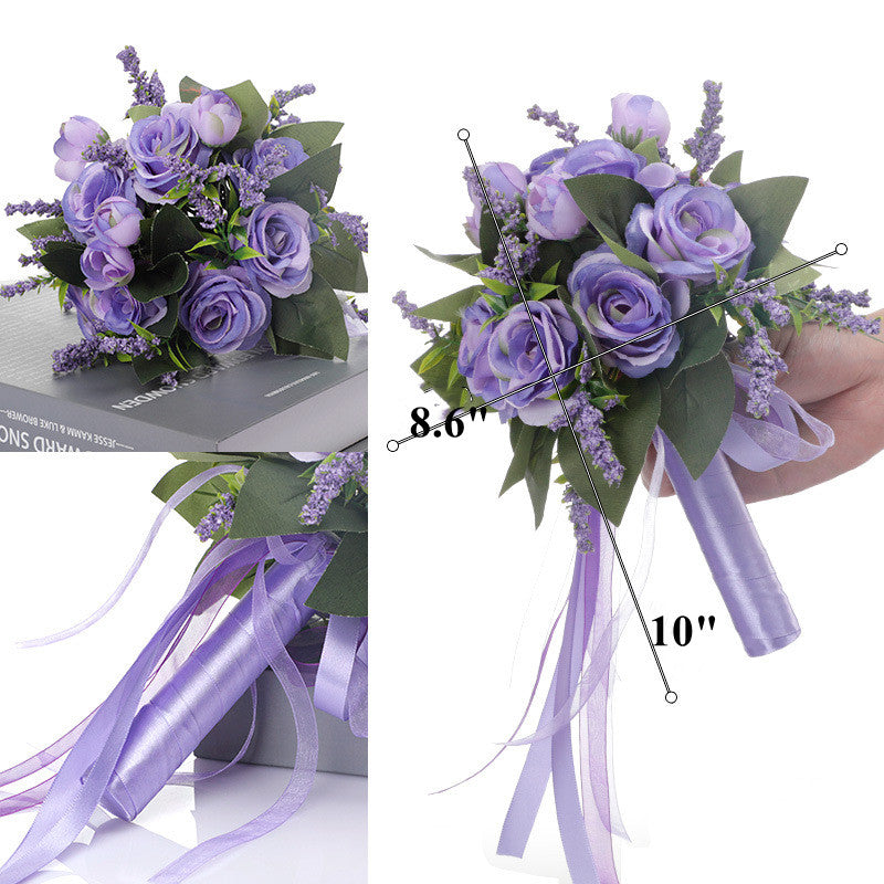 Rosas artificiales de 9" para bodas y eventos - Azul