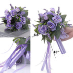 Rosas artificiales de 9" para bodas y eventos - Azul