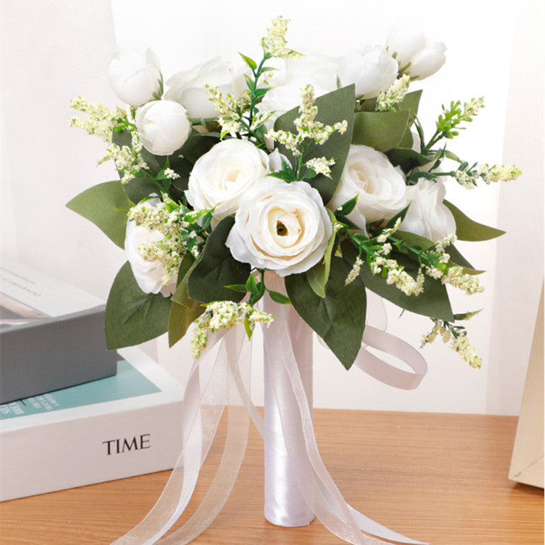 Rosas artificiales de 9" para bodas y eventos - Blush
