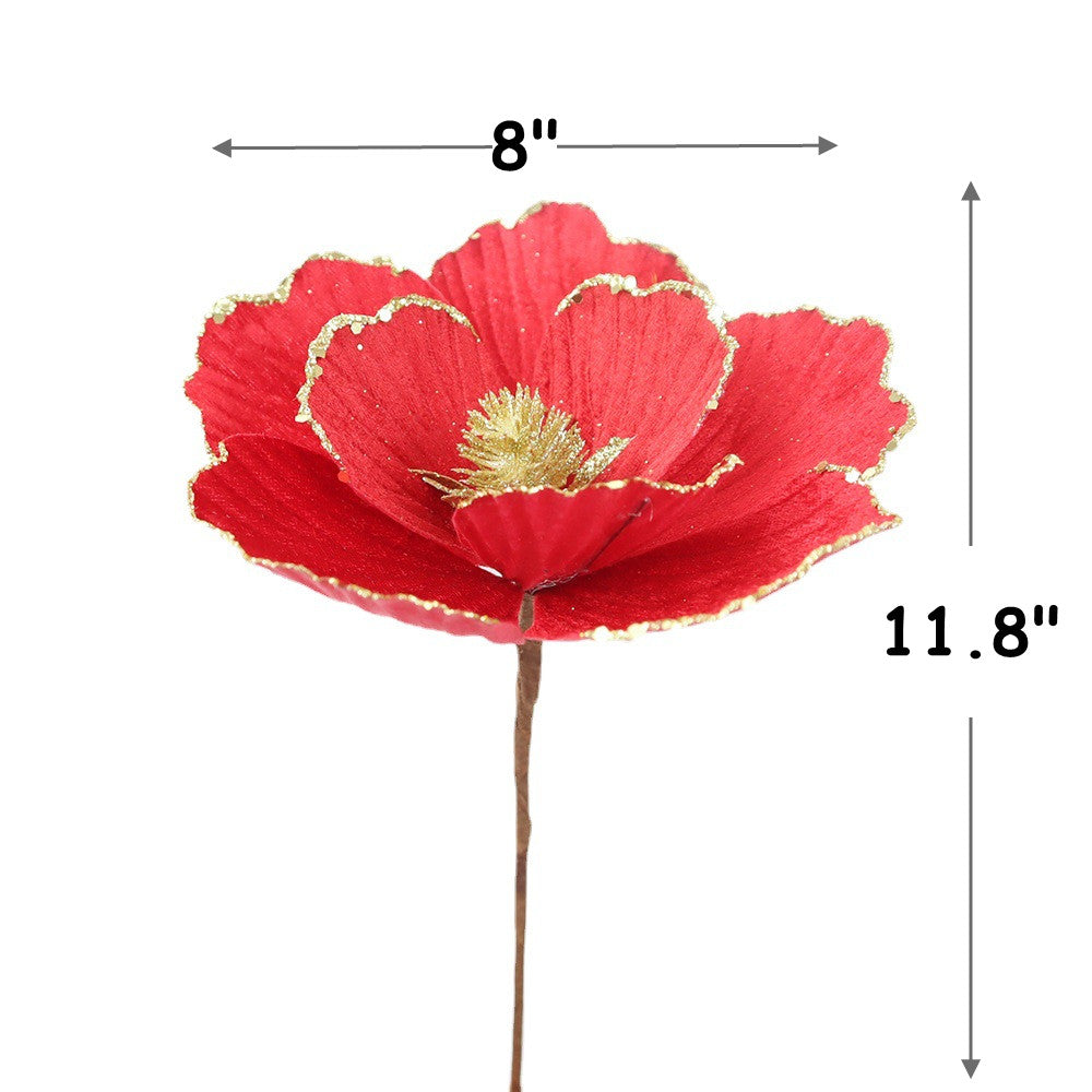 Flores de Pascua artificiales de 12" x 8" 100 piezas para bodas y eventos