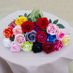 Rosas artificiales de 19" x 4" 10 piezas para bodas y eventos - Rojo