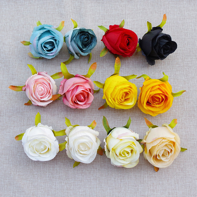Rosas artificiales de 3" x 3" 10 piezas para bodas y eventos - Blanco