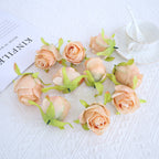 Rosas artificiales de 3" x 3" 10 piezas para bodas y eventos - Ocean azul