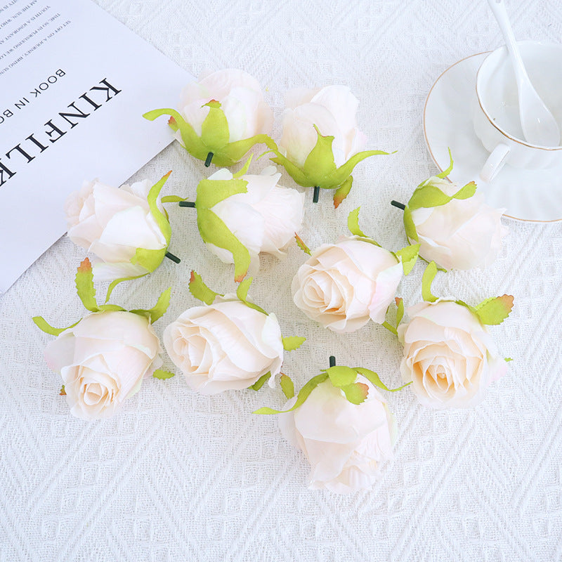 Rosas artificiales de 3" x 3" 10 piezas para bodas y eventos - Navy azul