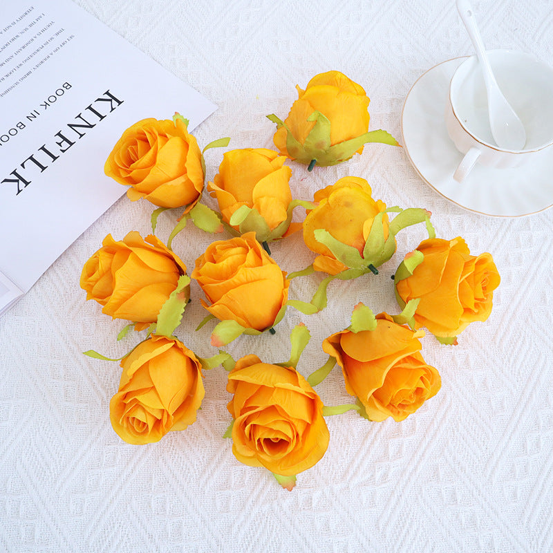 Rosas artificiales de 3" x 3" 10 piezas para bodas y eventos - Champán