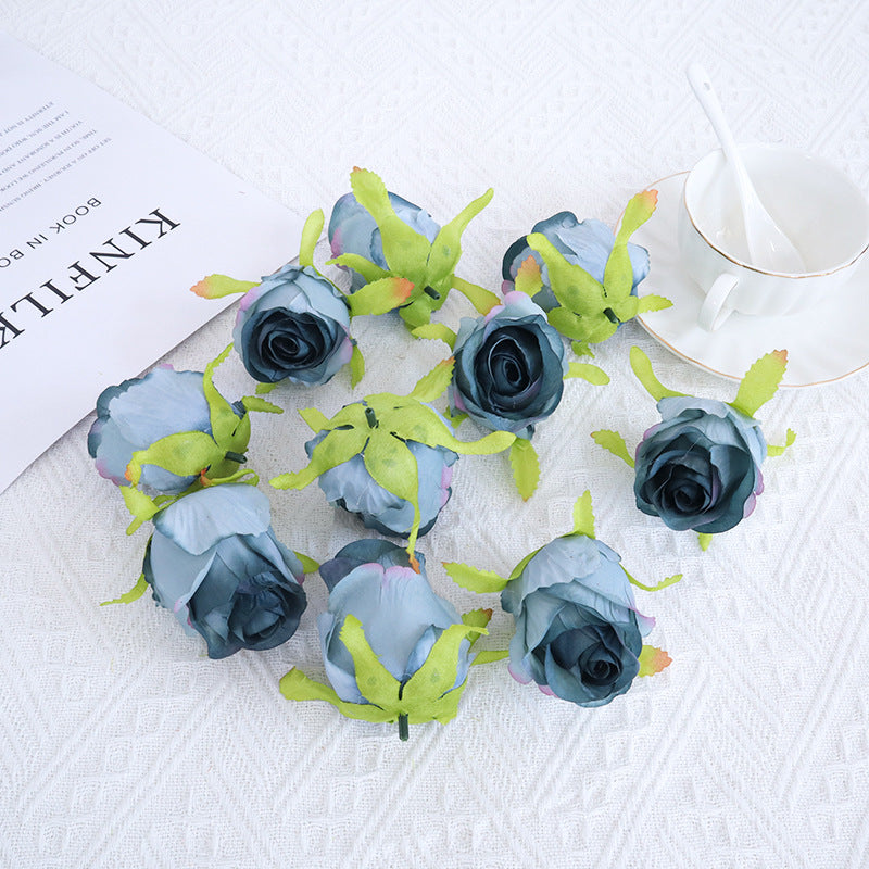 Rosas artificiales de 3" x 3" 10 piezas para bodas y eventos - Rojo