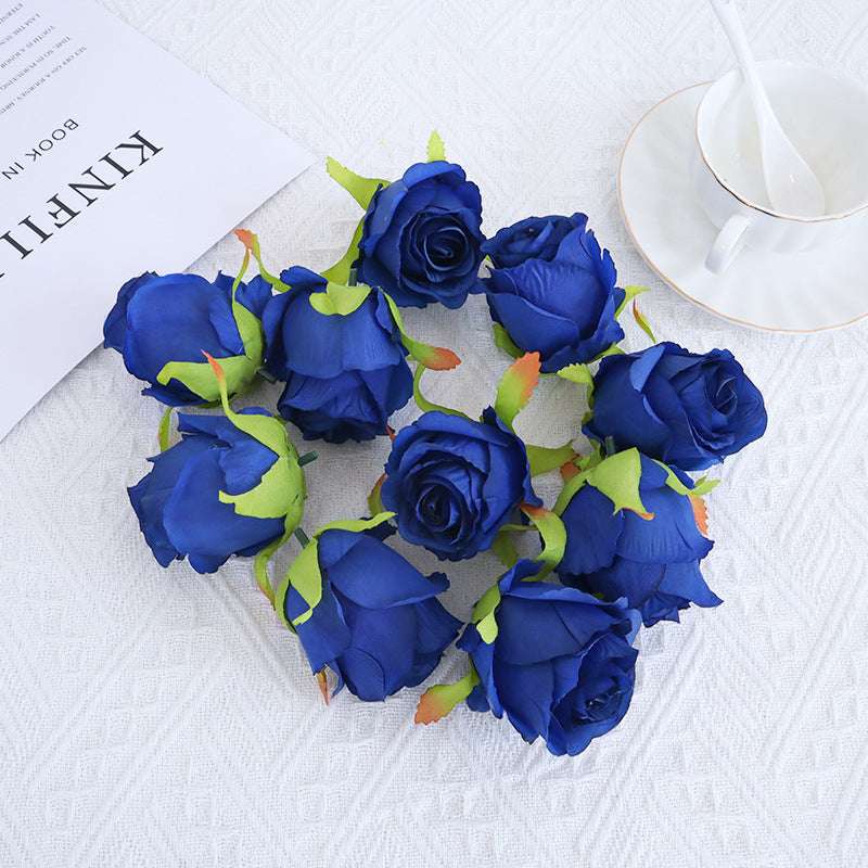 Rosas artificiales de 3" x 3" 10 piezas para bodas y eventos - Rosa