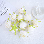 Rosas artificiales de 3" x 3" 10 piezas para bodas y eventos - Dorado amarillo