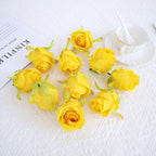 Rosas artificiales de 3" x 3" 10 piezas para bodas y eventos - Crema