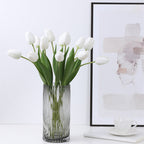 Tulipanes artificiales con tacto real de 18.8" para bodas y eventos - Champán
