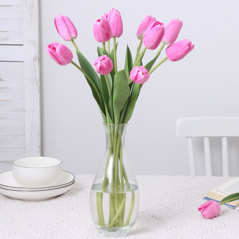 Tulipanes artificiales con tacto real de 18.8" para bodas y eventos - Rosa claro