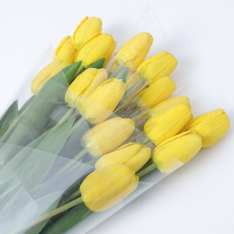 Tulipanes artificiales con tacto real de 18.8" para bodas y eventos - Blanco