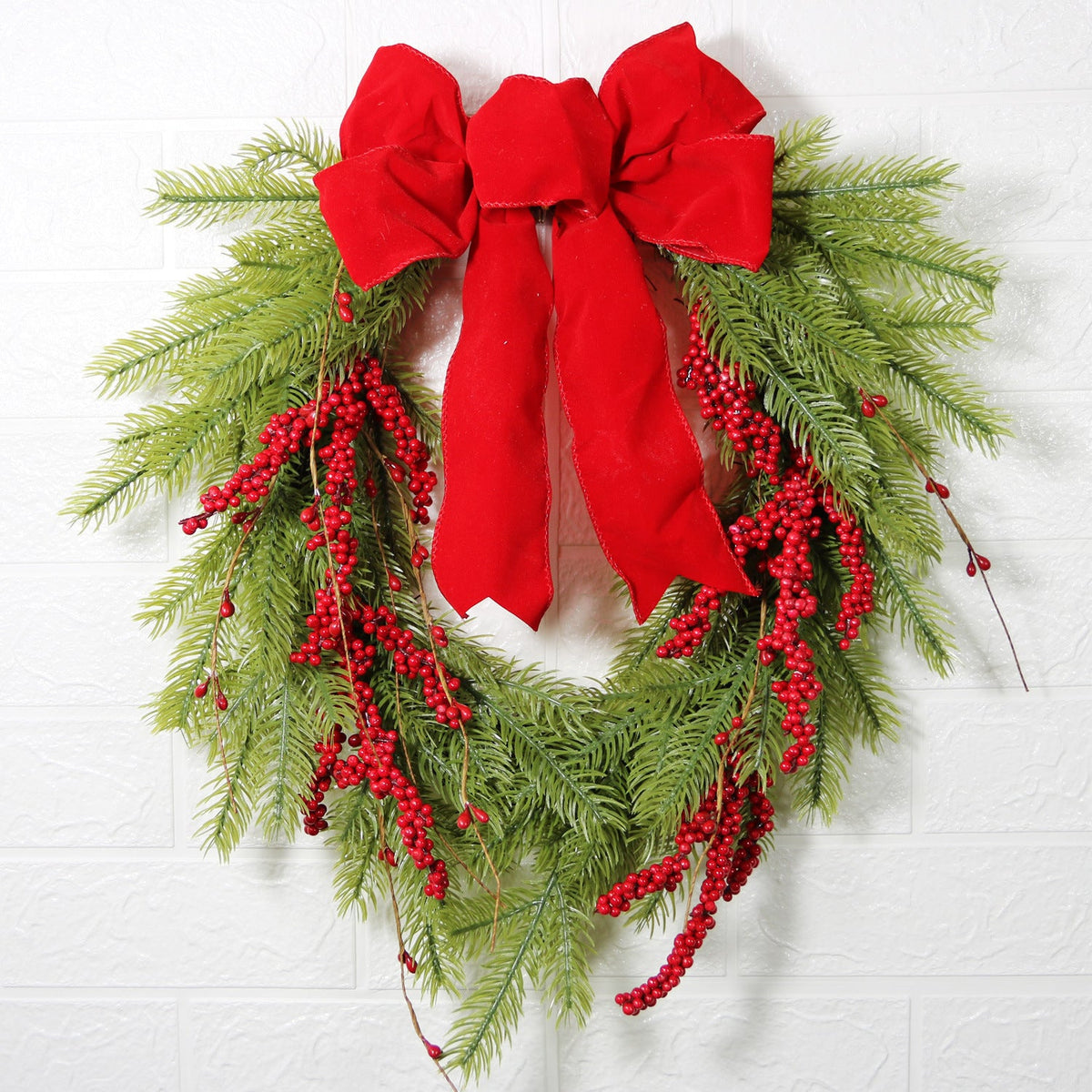 Bayas artificiales de 17.7" para decoración de interiores - Rojo&verde
