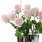 Rosas artificiales de 18" para bodas y eventos - Blanco roto