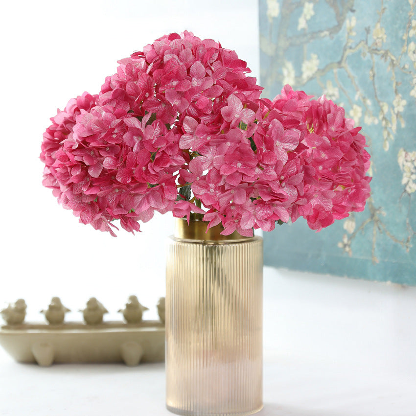 Hortensias artificiales con resistencia a los rayos UV de 21" x 8" para jardín, balcón y terraza