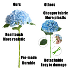 Hortensias artificiales con tacto real de 20" para bodas y eventos - Dark azul