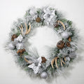 Ramas de pino artificiales de 29" para decoración de interiores - Plateado/verde