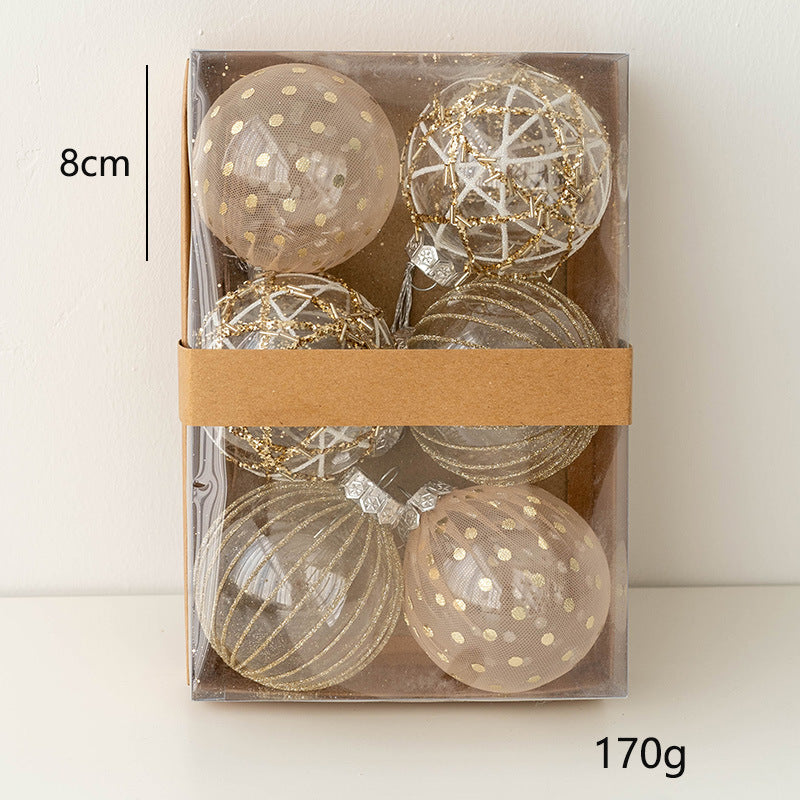 Adorno colgante artificial de 3" x 3" 6 piezas para decoración navideña