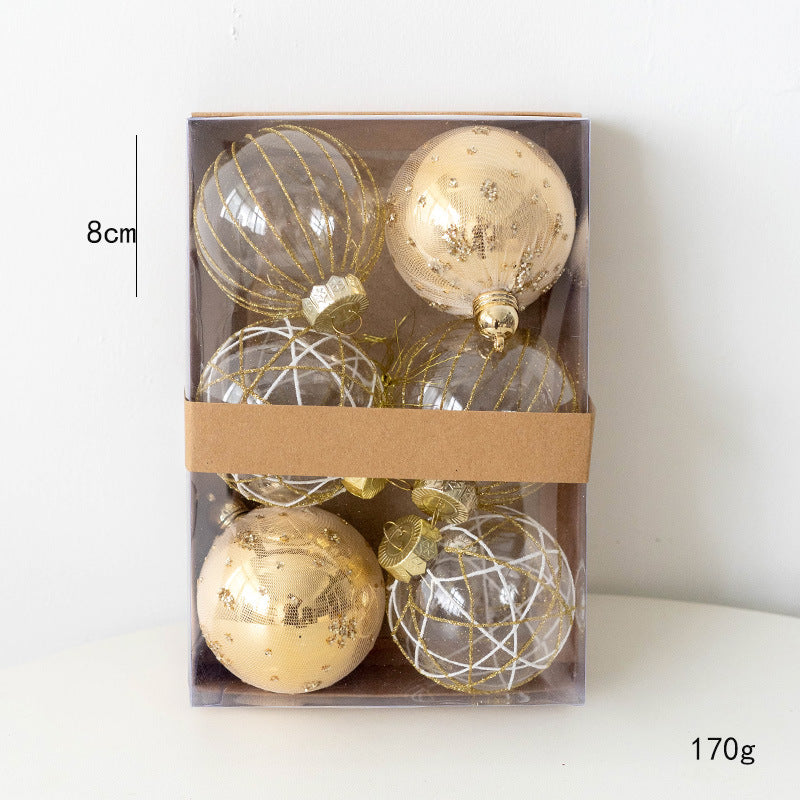 Adorno colgante artificial de 3" x 3" 6 piezas para decoración navideña