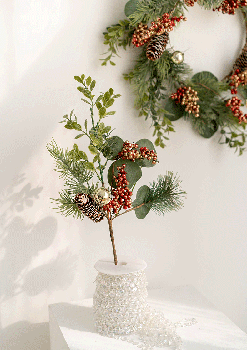 Bayas artificiales para bodas y eventos - Verde Christmas pick (c)