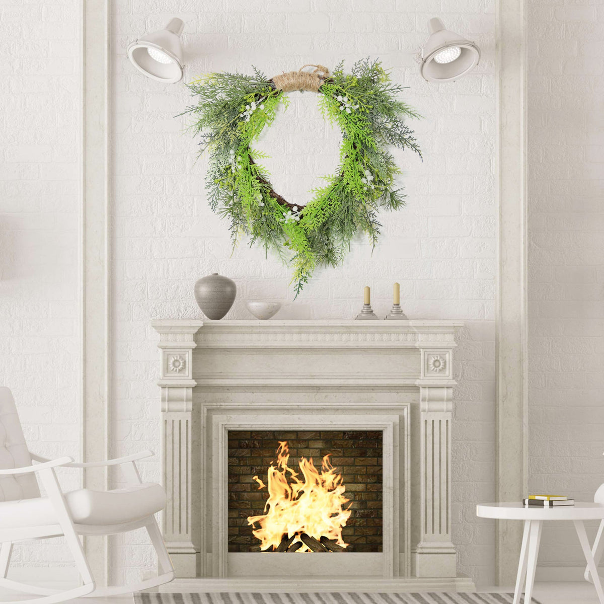 Ramas de pino artificiales de 18" x 15" para decoración de interiores