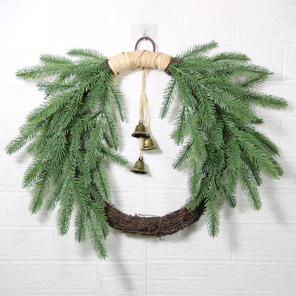Ramas de pino artificiales de 17" x 17" para decoración de interiores - Verde