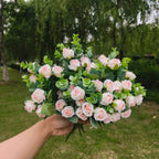 Rosas artificiales con resistencia a los rayos UV de 12" 8 piezas para jardín, balcón y terraza