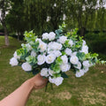 Rosas artificiales con resistencia a los rayos UV de 12" 8 piezas para jardín, balcón y terraza - Rojo