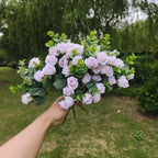 Rosas artificiales con resistencia a los rayos UV de 12" 8 piezas para jardín, balcón y terraza - Champán