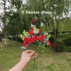 Rosas artificiales con resistencia a los rayos UV de 12" 8 piezas para jardín, balcón y terraza