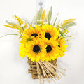 Girasoles artificiales con resistencia a los rayos UV de 19" x 19" para jardín, balcón y terraza
