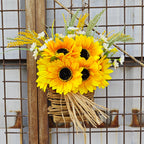 Girasoles artificiales con resistencia a los rayos UV de 19" x 19" para jardín, balcón y terraza