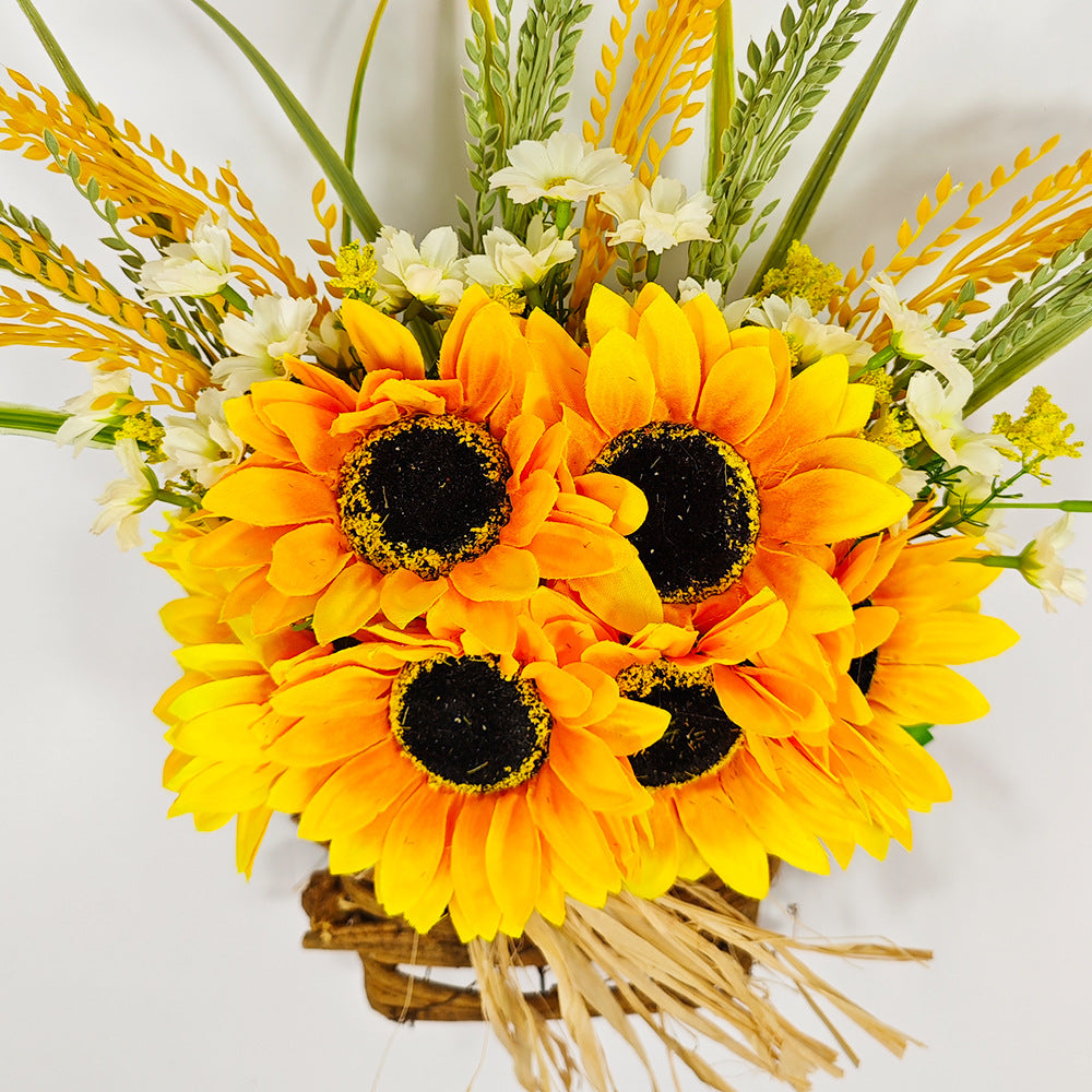 Girasoles artificiales con resistencia a los rayos UV de 19" x 19" para jardín, balcón y terraza