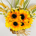 Girasoles artificiales con resistencia a los rayos UV de 19" x 19" para jardín, balcón y terraza