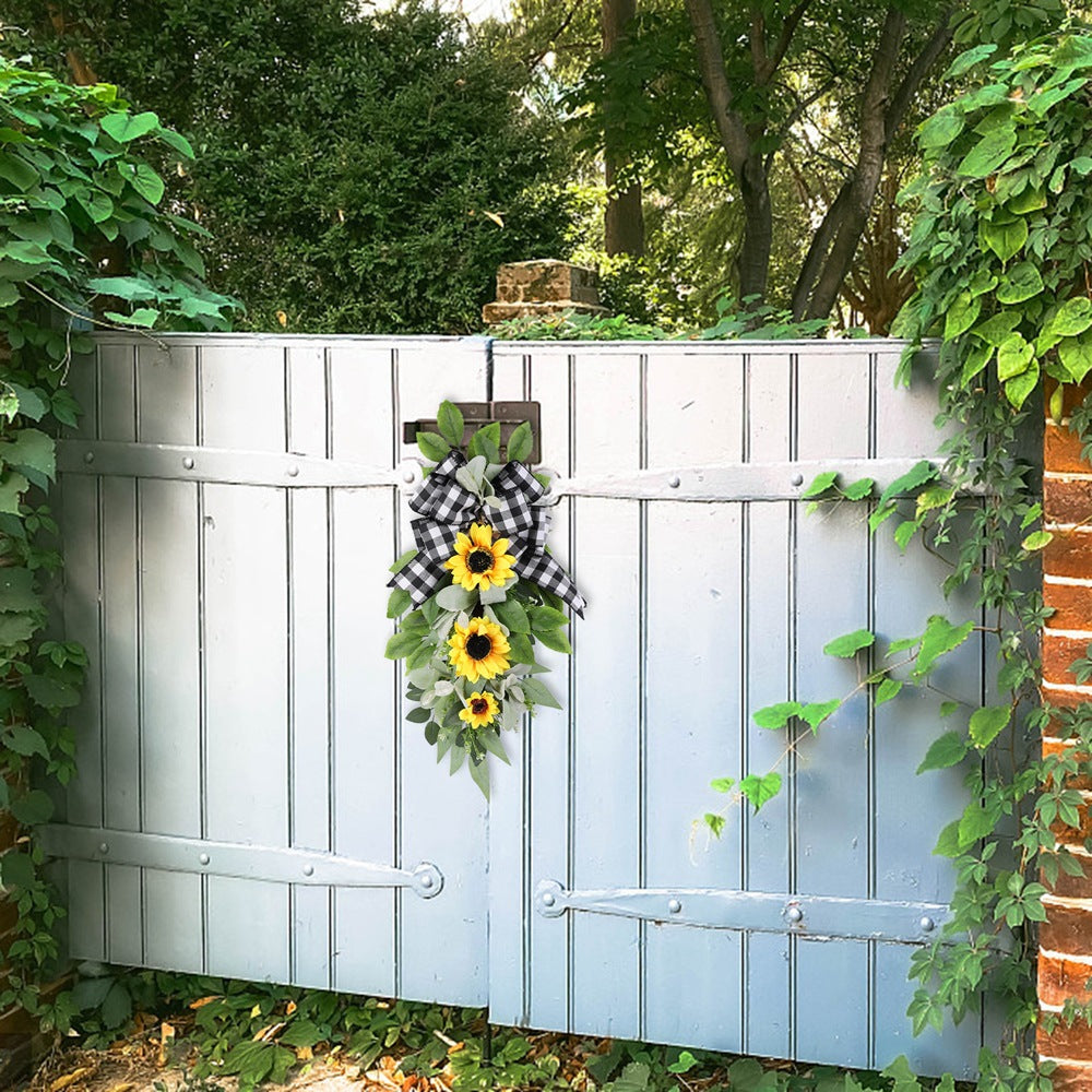 Girasoles artificiales con resistencia a los rayos UV de 19" x 10" para jardín, balcón y terraza