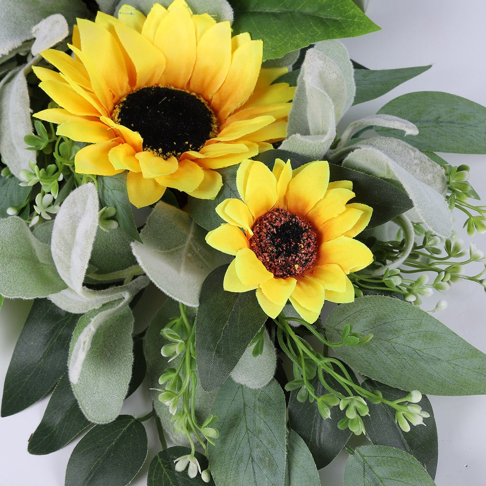 Girasoles artificiales con resistencia a los rayos UV de 19" x 10" para jardín, balcón y terraza