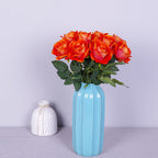 Rosas artificiales de 19" x 4" 10 piezas para bodas y eventos - Naranja/amarillo