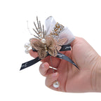 Boutonniere artificial de 3" x 2" para jardín, balcón y terraza