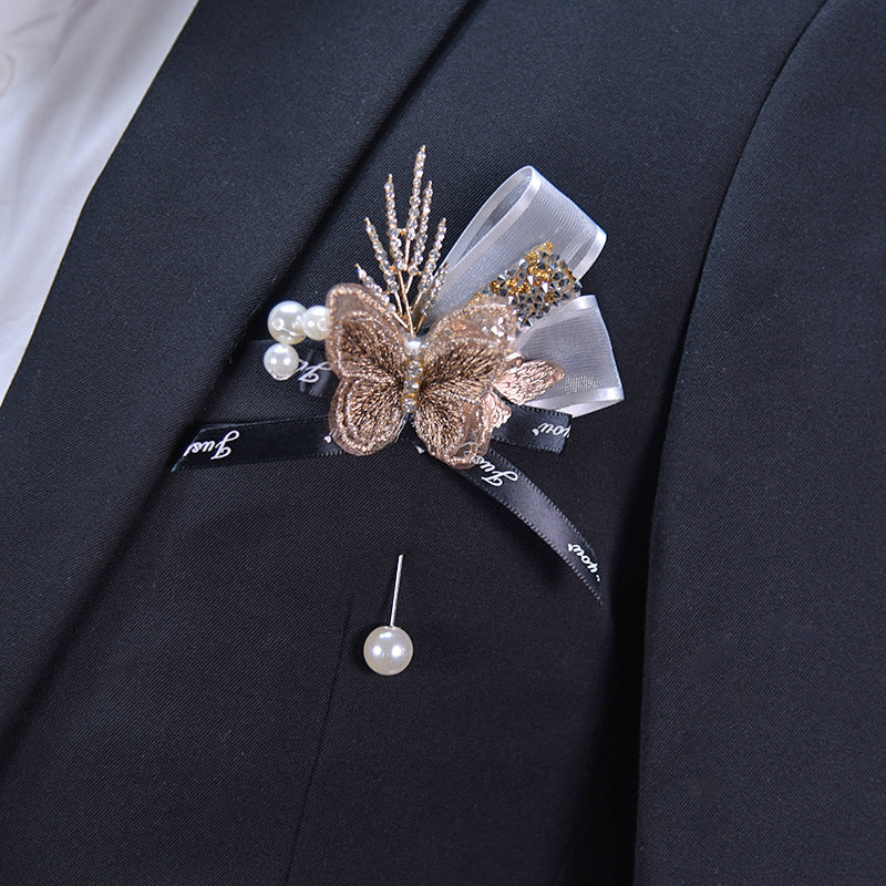 Boutonniere artificial de 3" x 2" para jardín, balcón y terraza