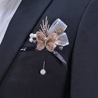Boutonniere artificial de 3" x 2" para jardín, balcón y terraza