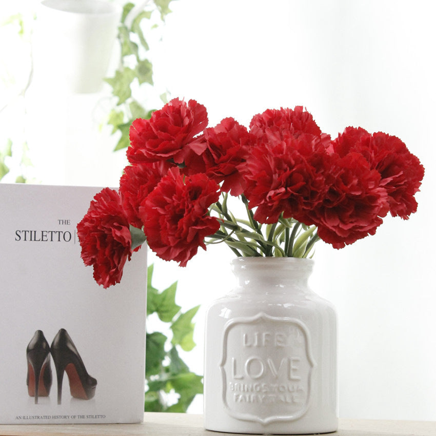Claveles artificiales de 10.6" para bodas y eventos - Rojo