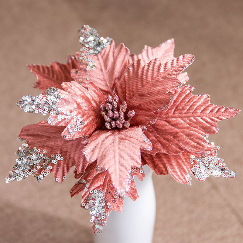 Flores de Pascua artificiales de 8" x 8" para bodas y eventos - Champán
