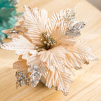 Flores de Pascua artificiales de 8" x 8" para bodas y eventos - Rojo