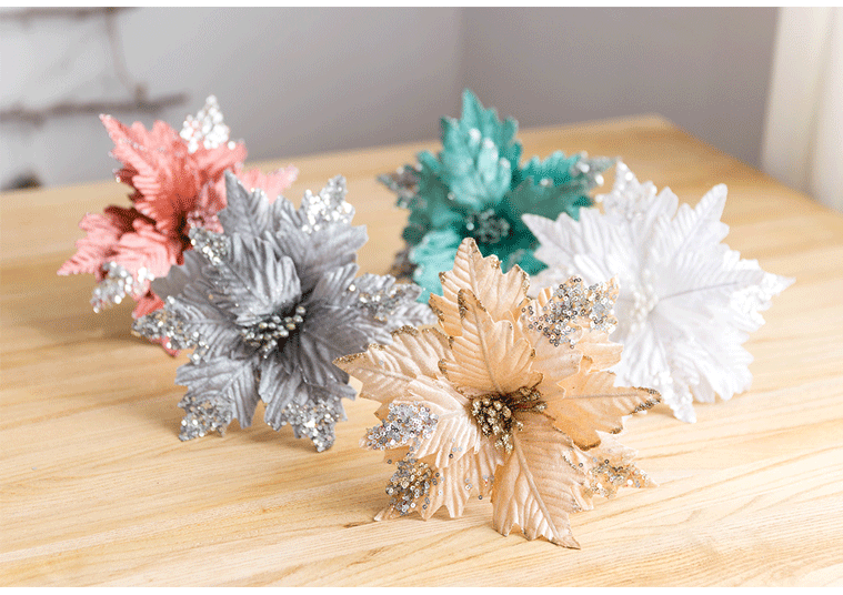 Flores de Pascua artificiales de 8" x 8" para bodas y eventos
