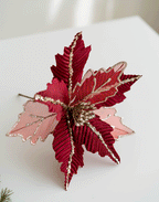 Flores de Pascua artificiales de 9.8" para bodas y eventos - Champán