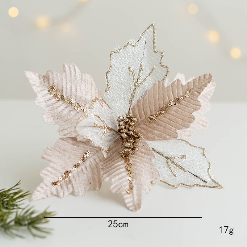 Flores de Pascua artificiales de 9.8" para bodas y eventos - Verde
