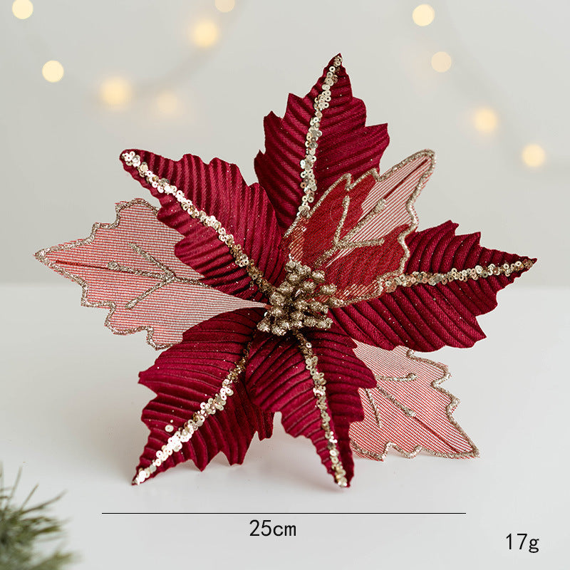 Flores de Pascua artificiales de 9.8" para bodas y eventos - Blanco
